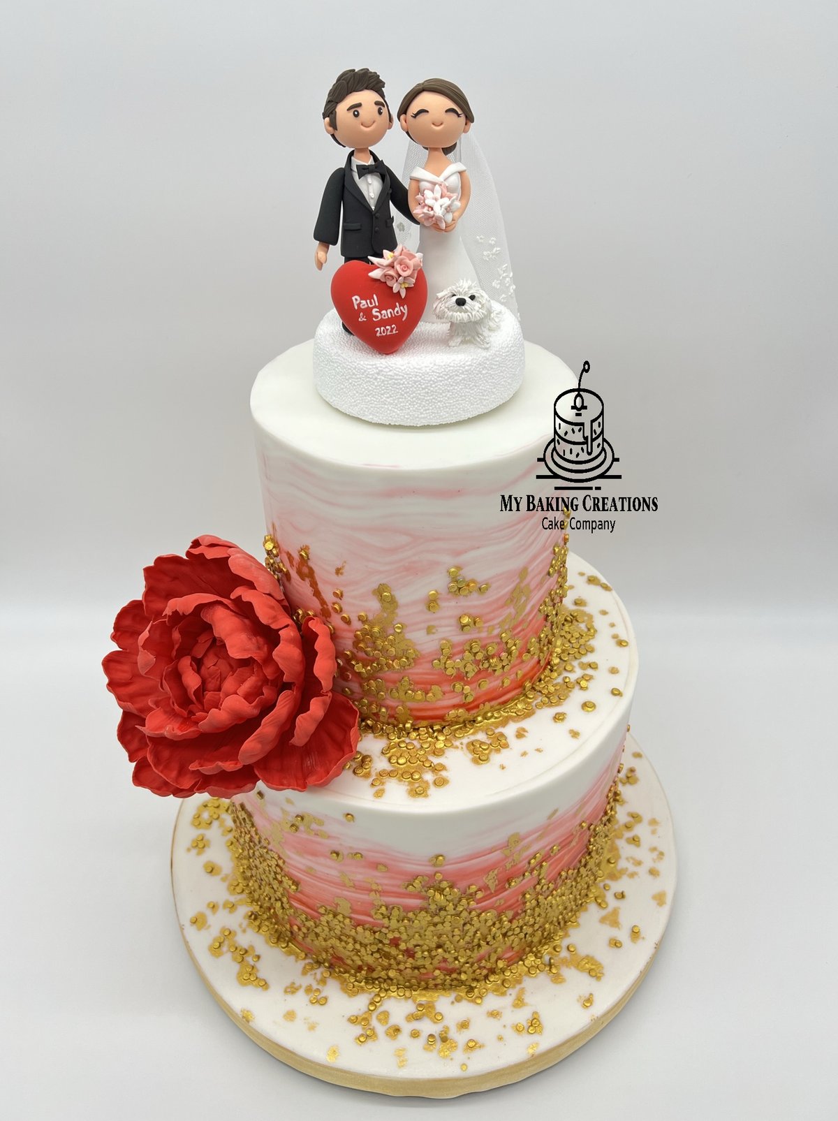 Custom rose floral wedding cake Bay Area bakery